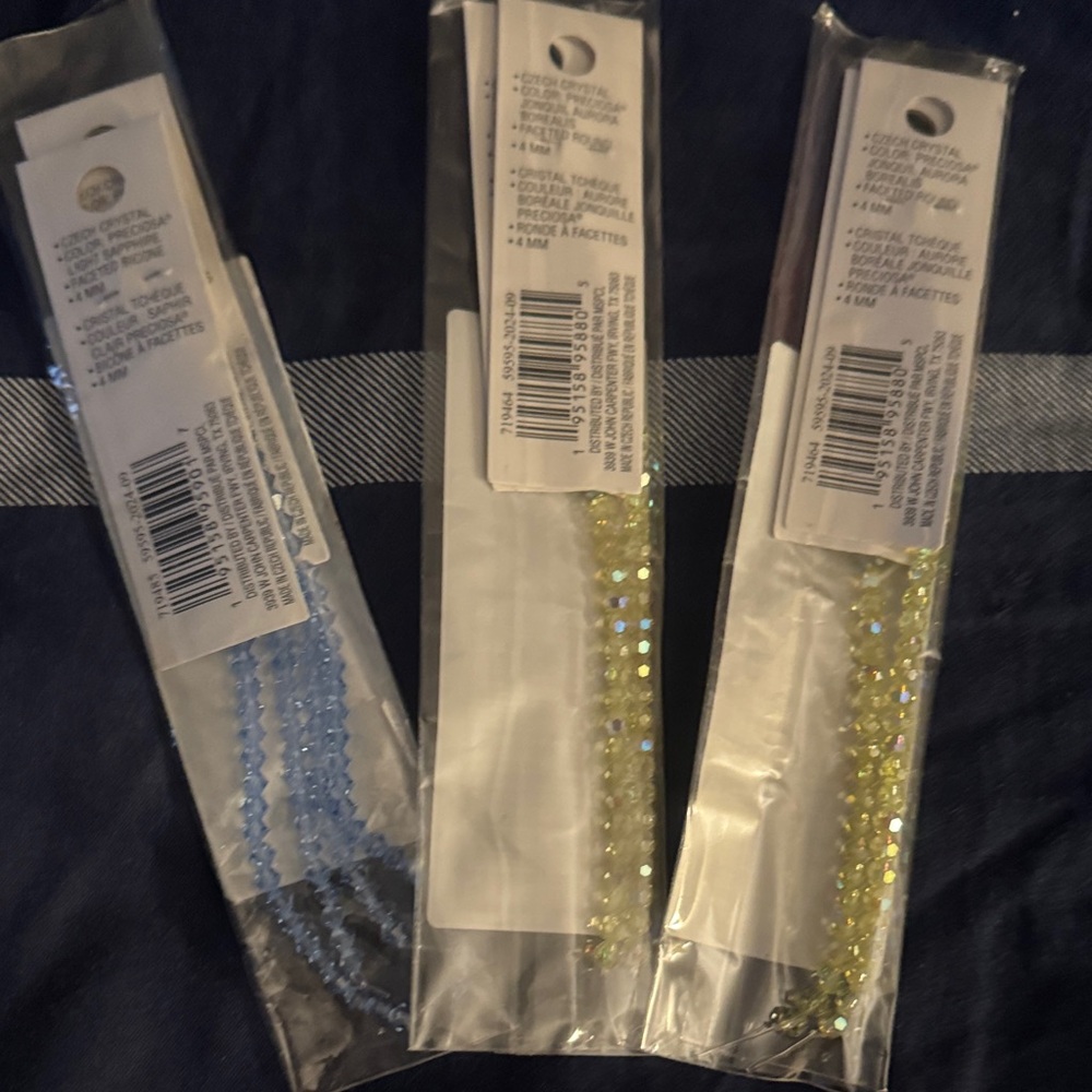 Bead landing Crystal Bead Strands -blue & yellow all